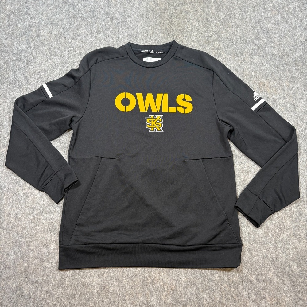 Adidas Atlantis Owls KSU Sweatshirt Size Medium Black Long Sleeves Tee Football